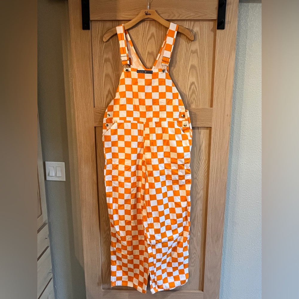 Adult Game Day Bibs Brand Licensed Orange & White Checkered Tennessee